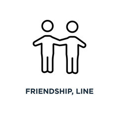 friendship, line sign icon. eps10 concept symbol design, vector illustration