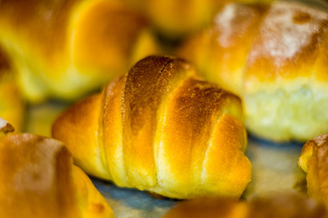 Homemade croissants with sweet filling