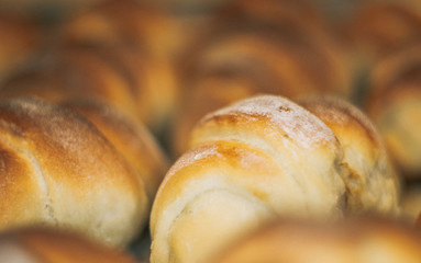 Homemade croissants with sweet filling