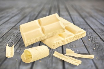 Sweet White Chocolate isolated on white background