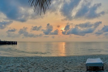Sunrise as seen from the Coconut Beach, Koh Rong Island, Cambodia 