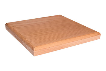 Wooden square board isolated on white background