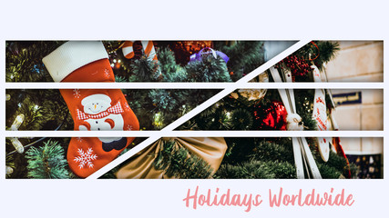 minimalist creative idea of winter christmas holidays collage  concept f
