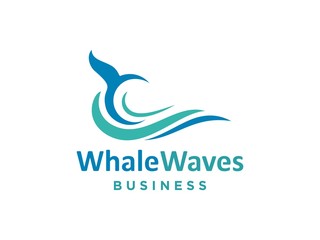 Abstract design of ocean logo with waves. sunset, sunrise, whale, Surfing and Water logo Design Template. Vector illustration