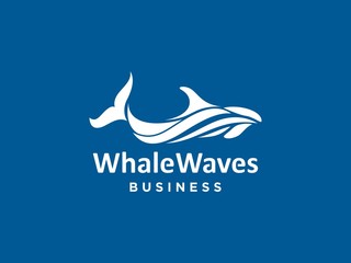 Abstract design of ocean logo with waves. sunset, sunrise, whale, Surfing and Water logo Design Template. Vector illustration