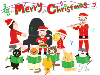 家族と猫たちのクリスマスコンサート
