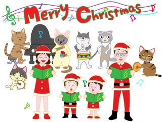 家族と猫たちのクリスマスコンサート