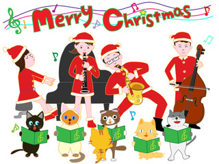 家族と猫たちのクリスマスコンサート