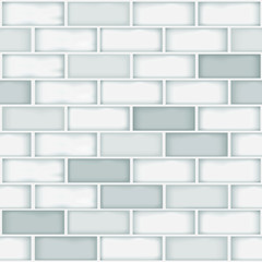 A seamless different white and gray color bricks wall pattern background vector illustration