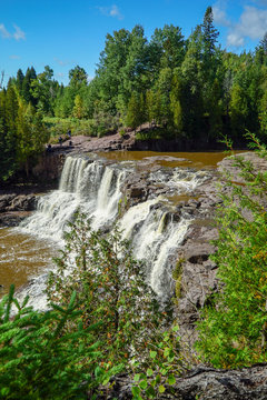 Middle Falls at Gooseberry Falls State Park in Minnesota