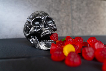 Skull eating Halloween Candy 