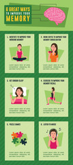 6 Great Ways to Improve Your Memory Infographic