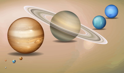 Solar system three dimensional concept