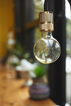 Electrical bulb in retro style in interior