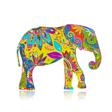 Elephant ornate, sketch for your design
