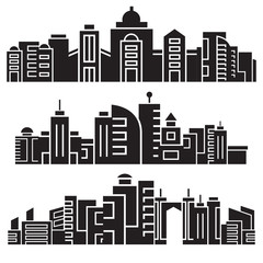 city skyline silhouette set