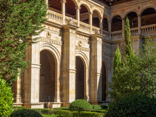 Fototapeta na wymiar Cloister and courtyard of Parador `Hostal San Marcos` - Leon, Castile and Leon, Spain