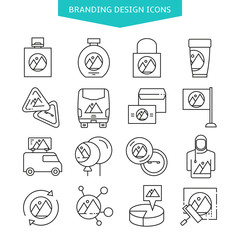 branding design icons set