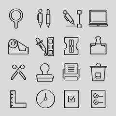 Obraz premium office supply and stationery icons