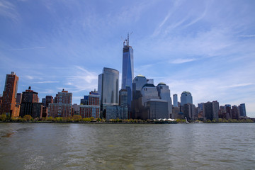 Fototapeta na wymiar View of Manhattan from Ferry