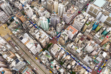 Aerial view of Hong Kong in kowloon side