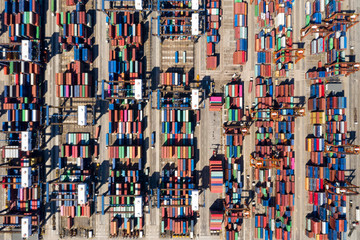 Fototapeta premium Top view of container