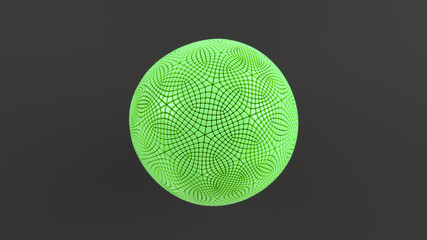 Green sphere on the black surface