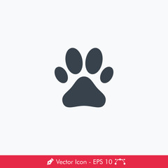 Dog Paw Icon / Vector