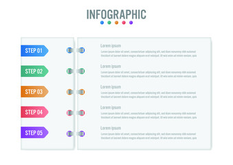 Business infographic template with 5 options notebook shape, Vector business template for presentation.