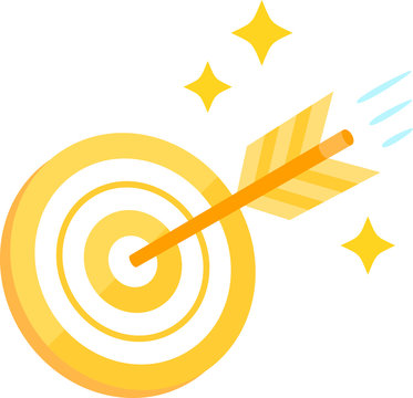 金色の的に命中する矢