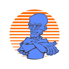 Afro man avatar. Male character in cartoon style. Vector illustration, eps 10.