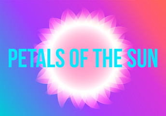 Abstract background with sun in space with ultra vibrant colors