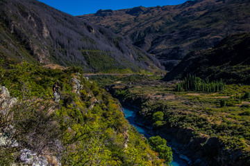 Fototapeta na wymiar Beautiful valley with river among mountains