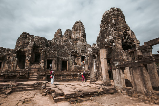 Ancient temple in Angkor city of Cambodia