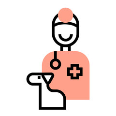 Veterinary FlatOutline illustration