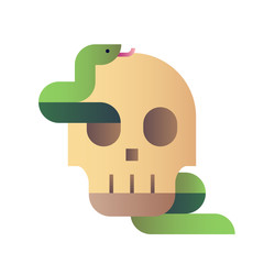 Skull snake gradient illustration