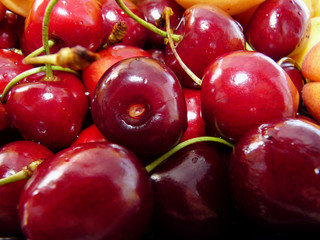 berries of a sweet cherry background
