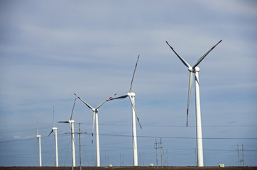wind power generation under the blue sky