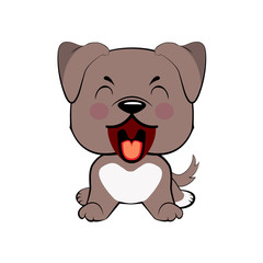 puppy character with open mouth, cute funny terrier vector illustration