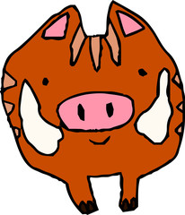 Graffiti of cute wild boar