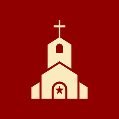 Church icon, Religion building, christian, christianity temple icon with star sign. Church icon and best, favorite, rating symbol