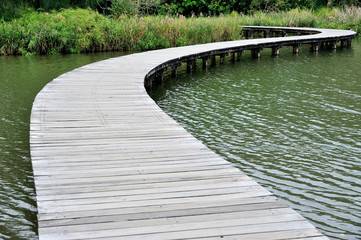 Fototapeta premium Wooden walk way