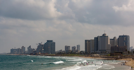 Naklejka premium Tel Aviv Israel, Panorama view beach