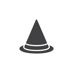 Halloween witch hat vector icon. filled flat sign for mobile concept and web design. Party Cone hat simple solid icon. Symbol, logo illustration. Pixel perfect vector graphics