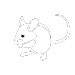 cartoon mouse vector illustration   coloring book   profile 