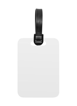 Blank luggage tag isolated on white background. Hanging tag or label for design. ( Clipping path )