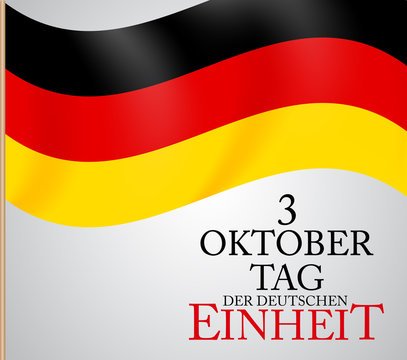 3 Oktober Tag der Deutschen Einheit. Translation: 3 october day of german unity. Vector Illustration