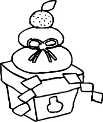 Monochrome Graffiti style New Year's Japanese Rice Cake