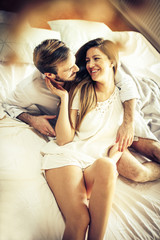 Obraz premium Happiness is waking up with the love of your life.