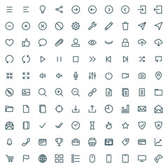 100 vector icons for web and mobile